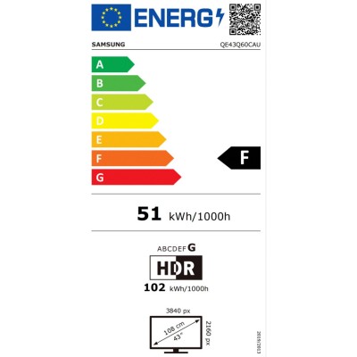 Samsung Smart Τηλεόραση QLED 4K UHD QE43Q60CAUXXH HDR 43" (2023)