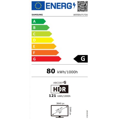 Samsung Smart Τηλεόραση LED 4K UHD UE55DU7172UXXH HDR 55" (2024)